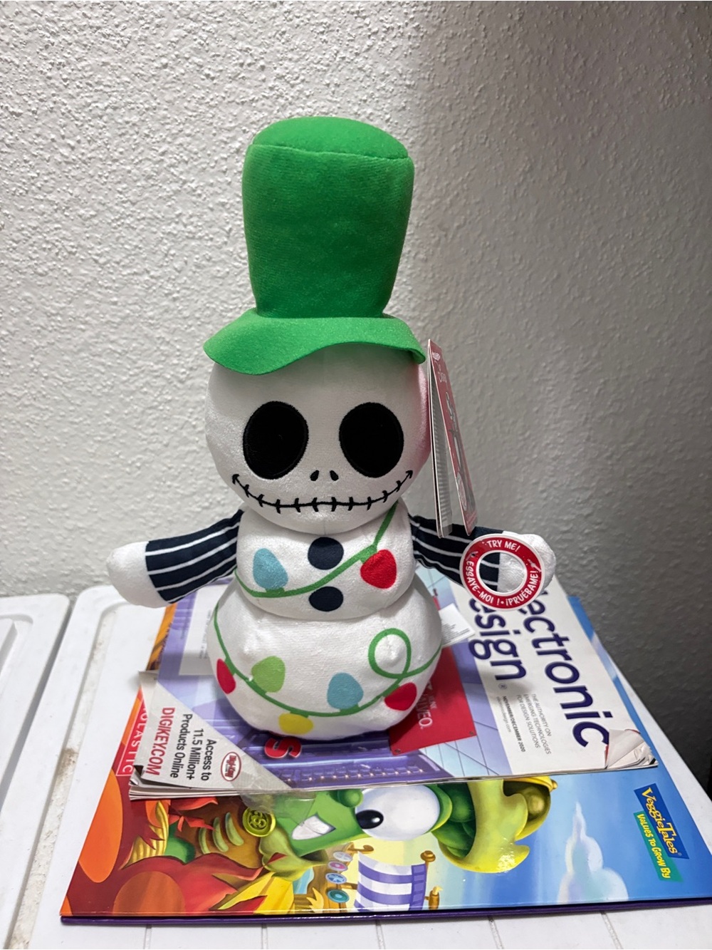 Nightmare Snowman Plush Toy with Green Hat - Holiday Kids Toy